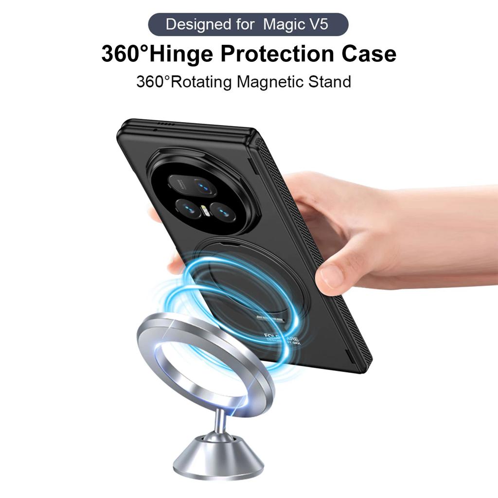 Etui do Honor Magic V5 Osłona Ochronna Modne Ochrona Zawiasu 360 Etui Magsafe Tylna Pokrywa Telefonu Komórkowego Z Hartowanym Szkłem