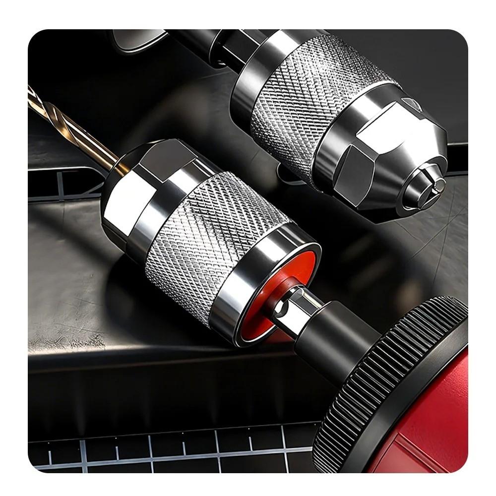 New Self-Tightening Drill Chuck Adapter 1.5-6.5mm Hexagonal Handle Quick Change Chuck 1/4 Inch Hex Shank 3-Jaw Chuck Woodworking