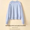 Women's Thick 100% Lambswool Stand-Up Collar Cardigan
