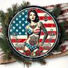 Amerikanische Flagge Blech Retro Wandkunst Vintage Heimbar Büro Dekor Metallschild