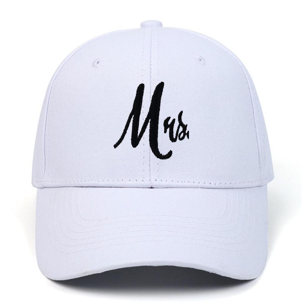 Black MR MRS Embroidered Couple Sun Hat - Versatile Spring/Summer Shade