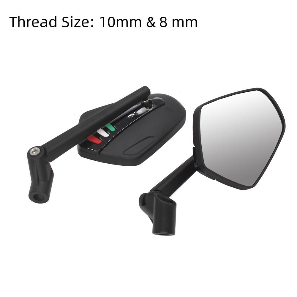 Left & Right Black Side Mirrors For Motorcycles Bikes Touring W/ 8mm/10mm thread