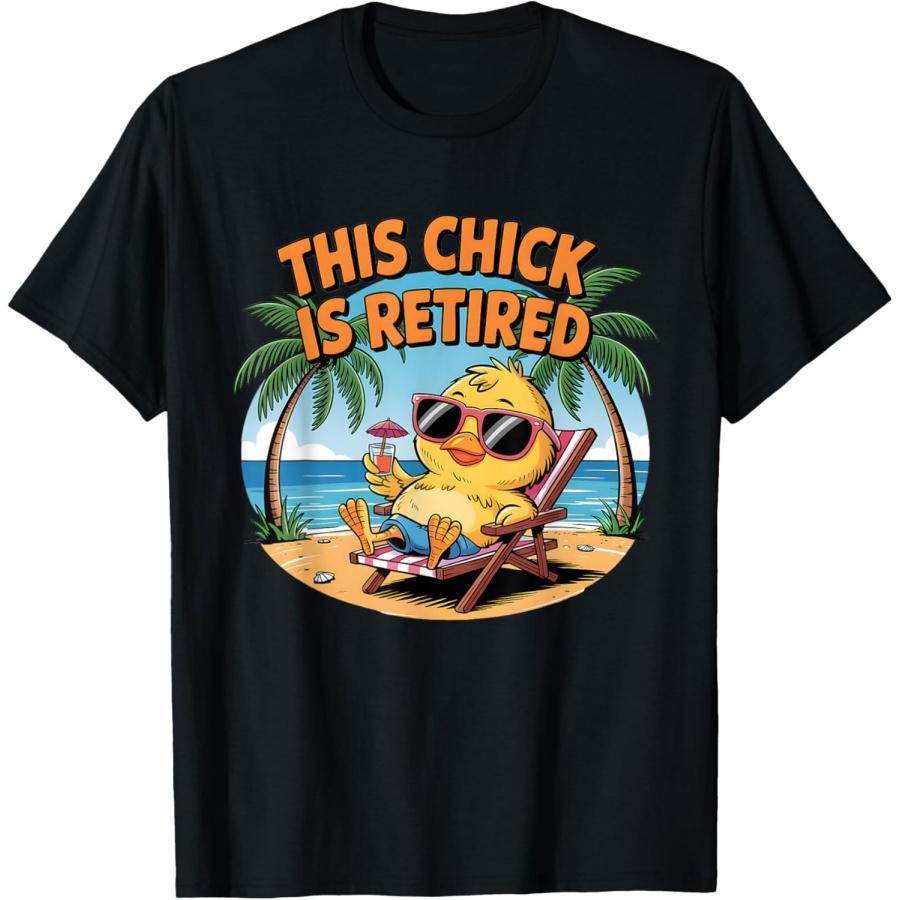 This Chick Is Retired - Chicken Woman Funny Retirement Gift T-Shirt XXXXXL чёрный