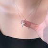 S925 Silver Feather Necklace Moissanite Pendant Simple Elegant Light Personality Collarbone Chain