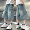 Arrivo Estivo Moda Ragazzi Pantaloncini di Jeans con Fantasia a Stelle Jeans Corti Casual per Bambini Bambini 5-14 Anni