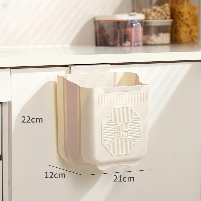 Home Kitchen Wall Mounted Foldable Garbage Bin Hanging Large Caliber Thickened Multifunctional Garbage Storage Bin
