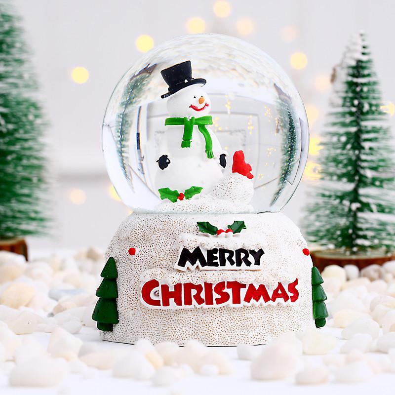 Christmas New Arrival Luminous Snowman Crystal Ball Glass Ornament, Christmas Eve Gift for Kids