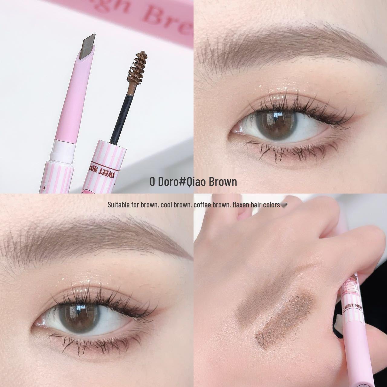 

SWEETMINT Double-Ended Eyebrow Pencil - Natural Hair Stroke & Tint Blade, Two-in-One Eyebrow Makeup.