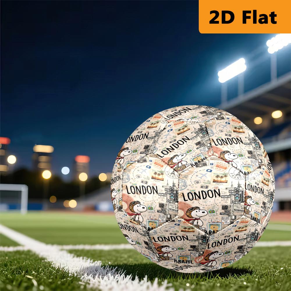 Travel Postcard Collage London Brazil Paris Football Suitable For Both Training And Competition No 5 Football Outdoor Sports Very Elastic