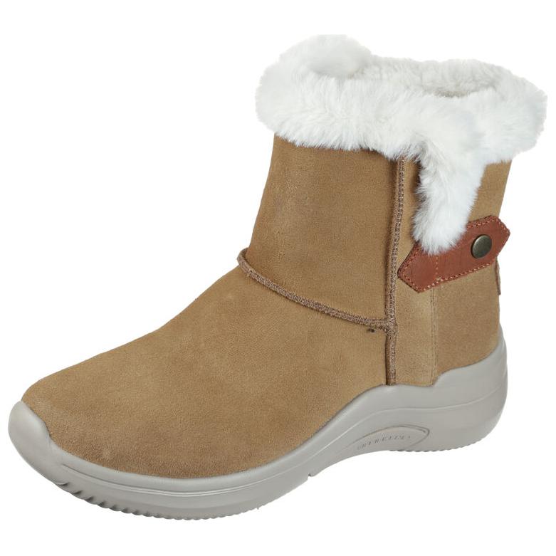 Skechers On The Go Warm Waterproof Midtown Chill Fashionable Warm Short Snow Boots Women boots Khaki 144252-CSNT 38