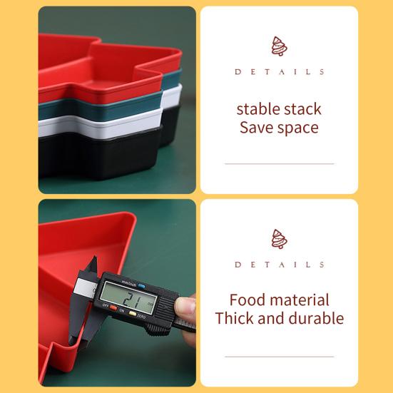 Vánoční stromek Dělený podnos na svačinu Plastová servírovací mísa na ovoce ořechy cukroví Stohovatelný talíř na jídlo na sváteční večírky Prostorově úsporný kuchyňský organizér