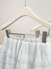 Korean Style Ruffle Mesh Layered Skirt - Women's Puffy Mid Skirt for Spring/Summer