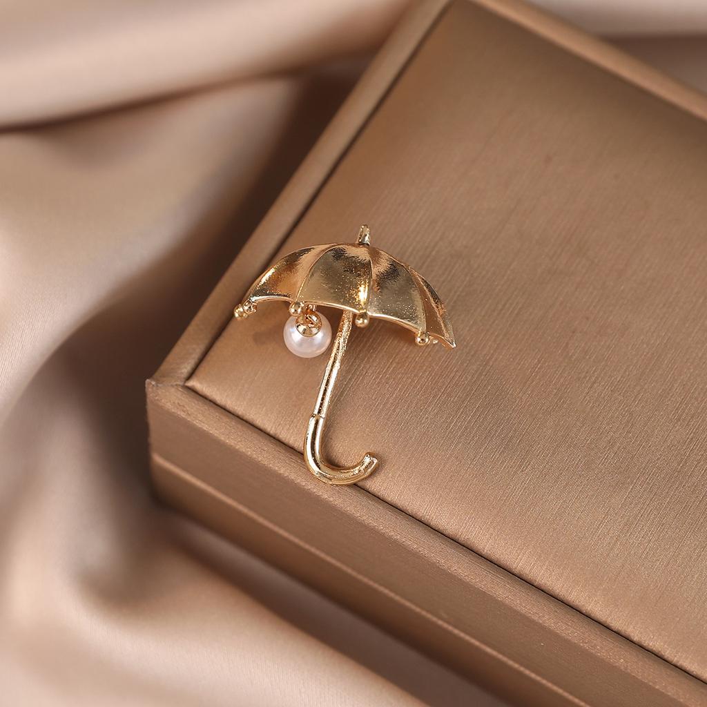 Umbrella Pearl Anti-light Brooch High-end Women's Creative Pin Fashion Brooch Clothes Accessories