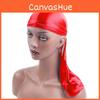 Luxuriöses einfarbiges Durag Kopftuch Piratenkappe Unisex Hut mit glattem Seidenfinish