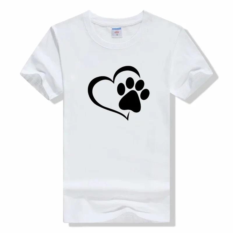 Love Dog Paw t shirt Love Trend Style Dog Paw Cartoon Animal Pet Summer Graphic Print Female Stylish T Top Shirt