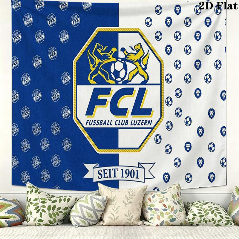 Luzern FC Wall Tapestry Aesthetic Wall Hanging Printed Fabric Blanket Decorative Tapestries for Bedroom Living Room Home Decor