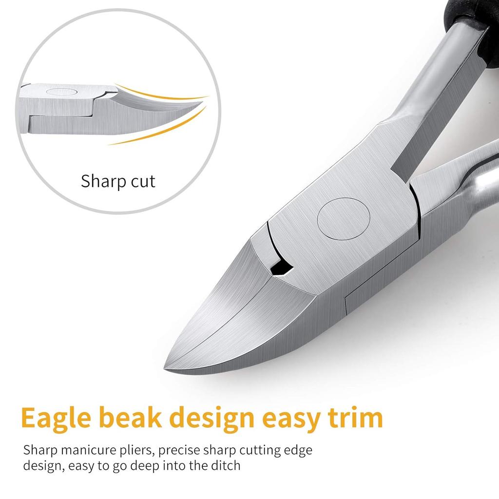 Strapazierfähige Zehennagelknipser – Extra scharfes Edelstahl für dicke & eingewachsene Zehennägel – Ergonomisches Nagelpflege-Werkzeug für Erwachsene & Senioren
