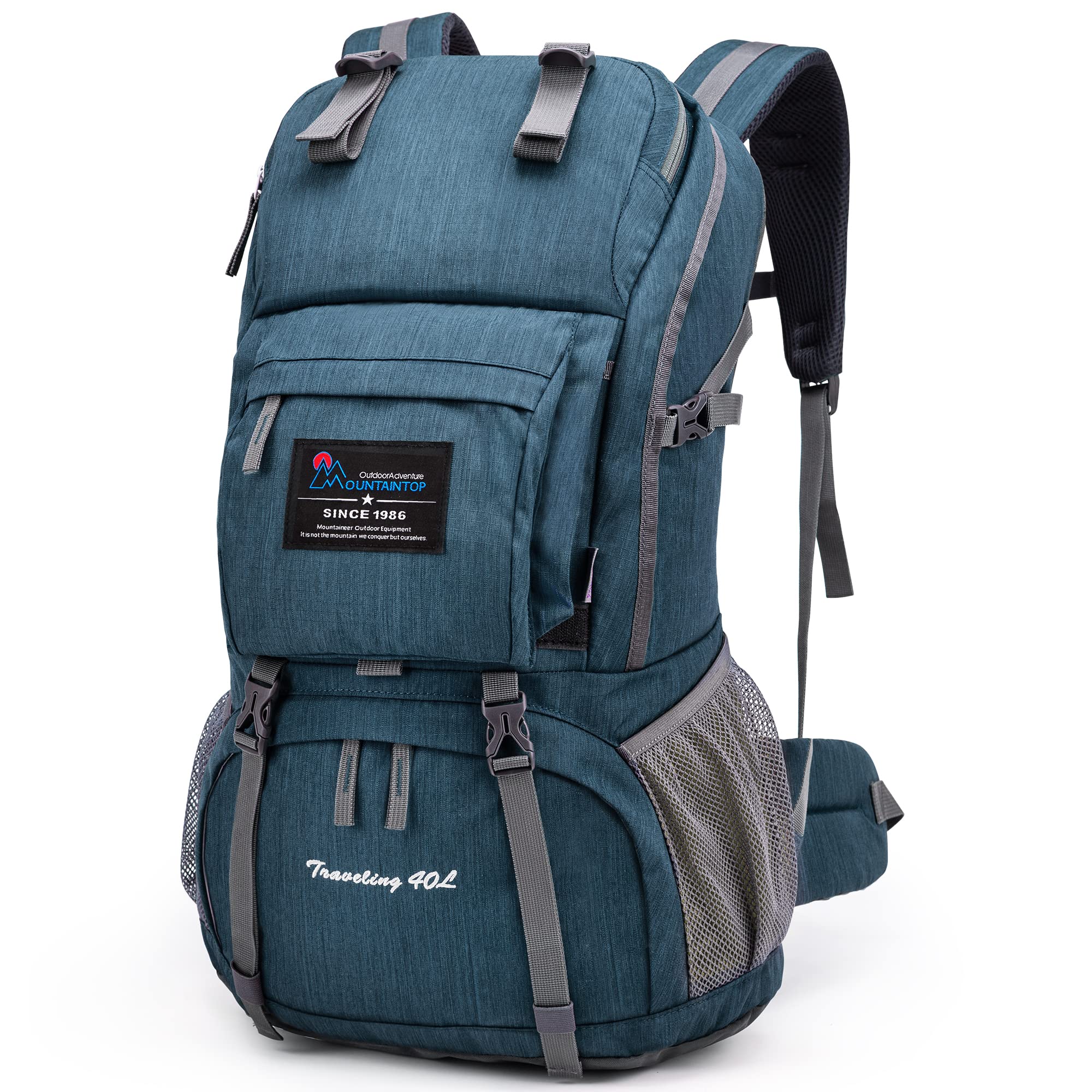 

[MOUNTAINTOP] Hiking Backpack 40L Lightweight YKK Zipper Backpack Outdoor Camping Large Capacity Hiking Rucksack Women s Daypack Travel Men s