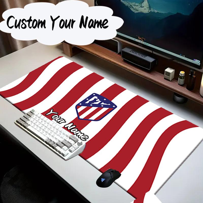 Custom Name Mouse Pad Atletico Madrid Crest Mouse Pad Desk Mat, Non-Slip Rubber Backer Pad For Computer Notebook Gaming Mouse Pad Birthday Gift