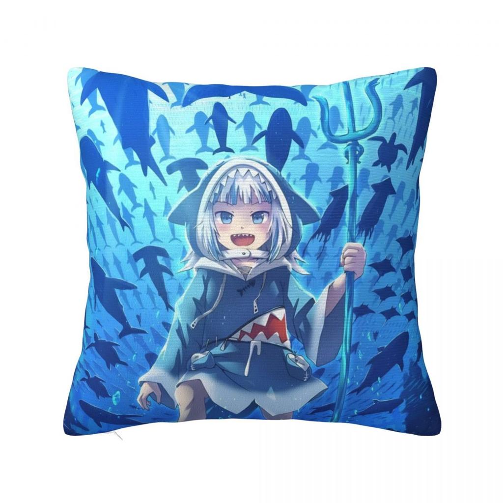 Pillow Cover Gura Gawr Cute Design Cushion Cover Kawaii Pillow Case For Sofa Home Decoration Pillowcases