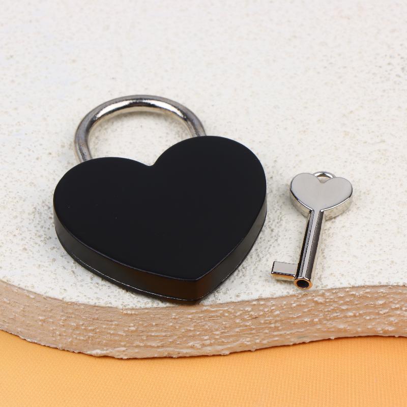 45*59*8Mm Heart Shaped Padlock With Matching Keys Romantic Metal Love Locks For Travel Wedding Gift Diary Bag Luggage Decor