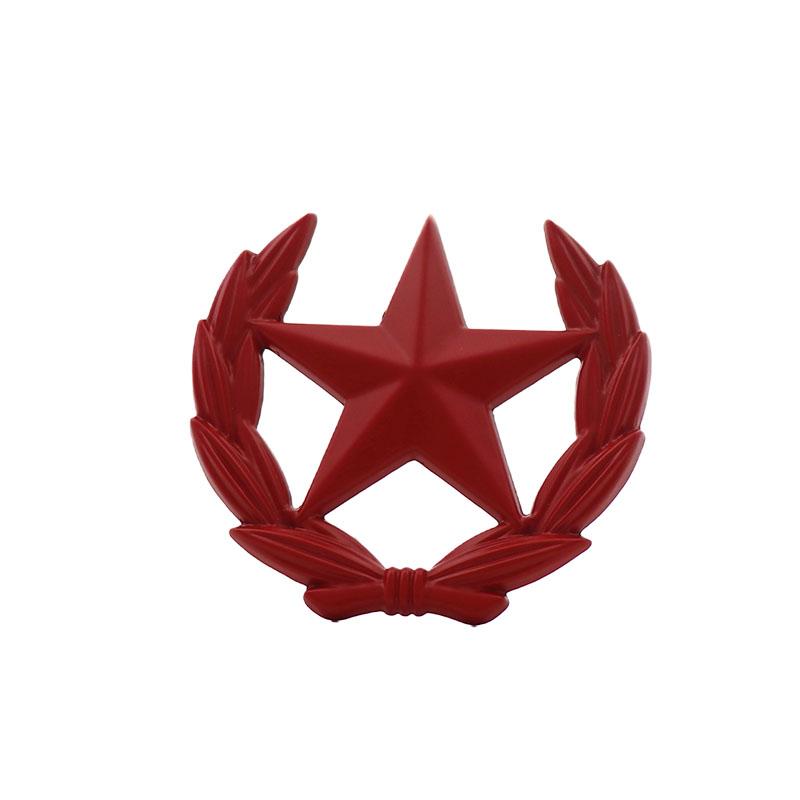 3D Металлическая Пятиконечная Звезда Пшеничная Вечеринка Стайлинг Автомобиля для Двери Багажника Бокового Окна Крыла Эмблема Автомобиля Автонаклейки Украшение Наклейки Аксессуары red