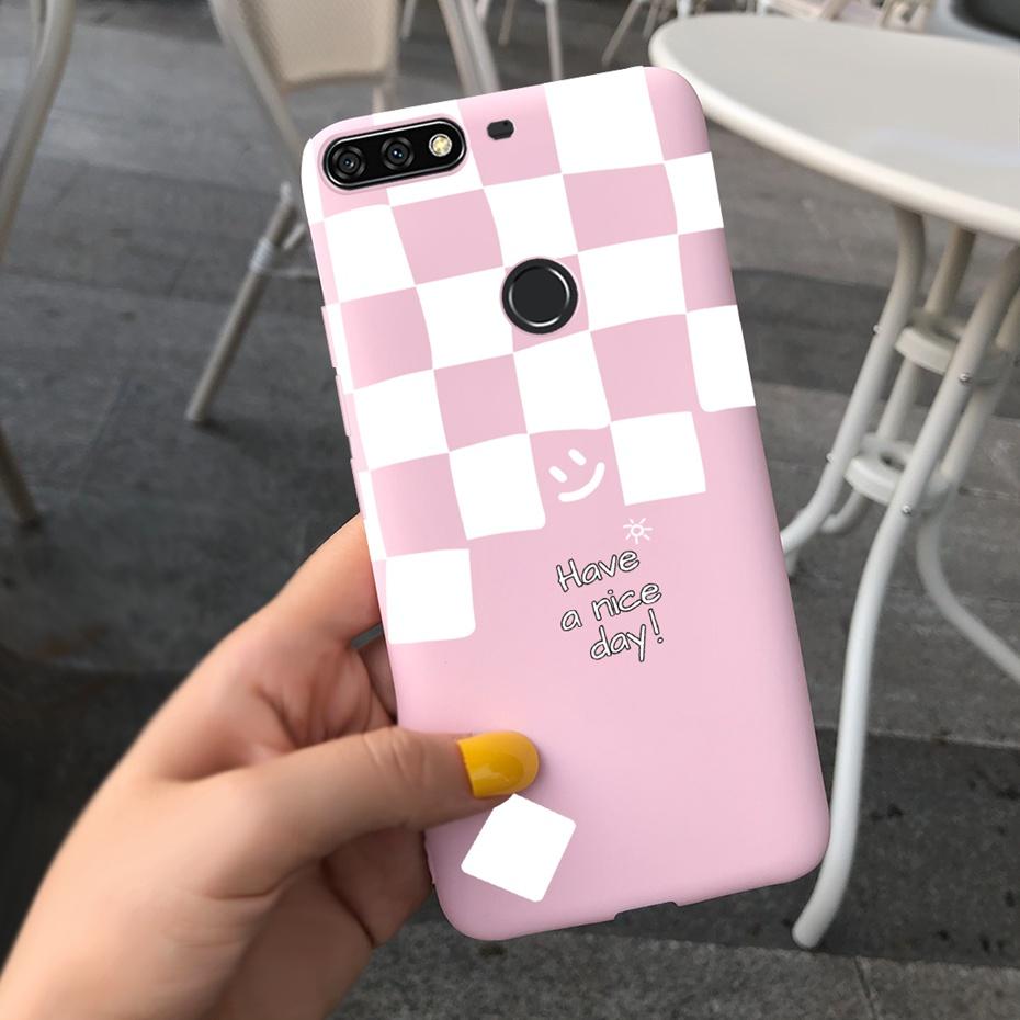 For Huawei Y7 Prime 2018 Lovely Printing Macaroon Silicone Soft Phone Case Back Cover For Huawei Y7 (2018) Y7Prime LDN-LX3 LX2