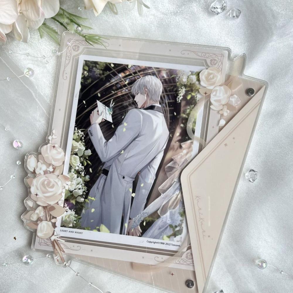 

3 Inch Small Card Decorative Acrylic Card Cover Badge Photo Display Frame Protection Frame Cosplay Tabletop Decor Fans Gift белый