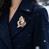 Zinc Alloy Brooch Pin, Butterfly Shape Lapel Badge with Rhinestones Inlaid, Brooch Versatile Accessory for Sweaters Collars Hats Bags Coats Scarves