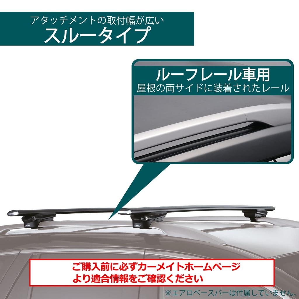 Carmate inno Aero Base Stay Roof for Roof XS150 Carrier, Thru-Type, Rails,