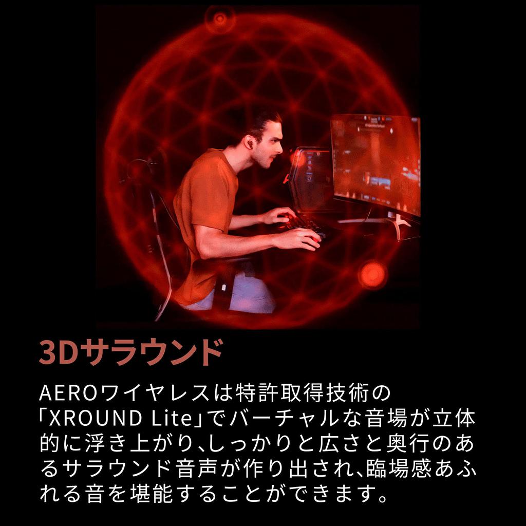 XROUND AERO Wireless Gaming Low Latency Bluetooth 3D Surround Spinfit Custom Eartips Official Japanese Distributor Warranty Earphones, Connection,