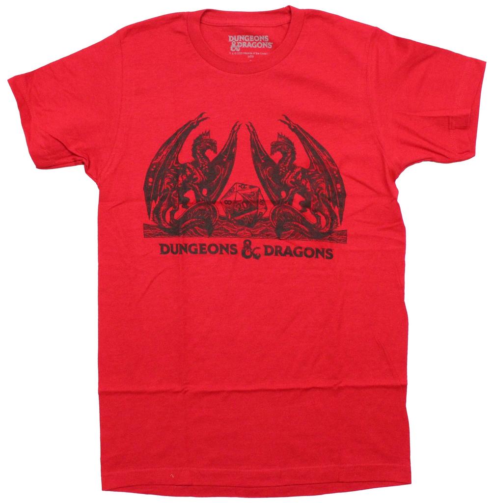 Dungeons & Dragons New Adult T-Shirt - Dragons On Either Side of D20