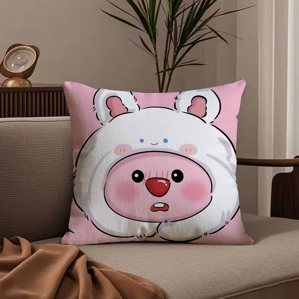 Custom Zanmang L-Loopy Throw Pillow Case Anti-dustmite Pillowcase Invisible Zipper Silky Short Plush Sofa Cushion Cover
