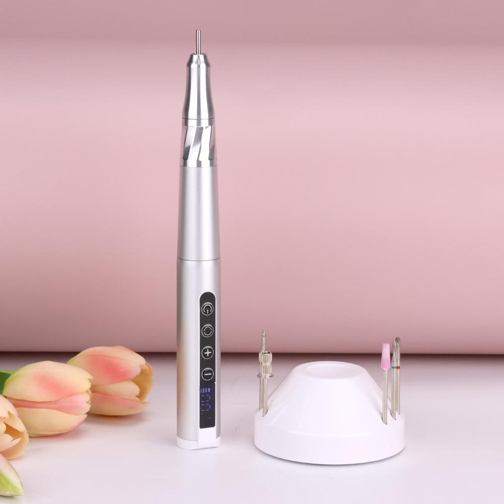 85W Motor Bürstenloser Nagelfräser Leichte Stiftform Nagelbohren 35K Wiederaufladbar E-File 35000 U/min Tragbare Ladestation