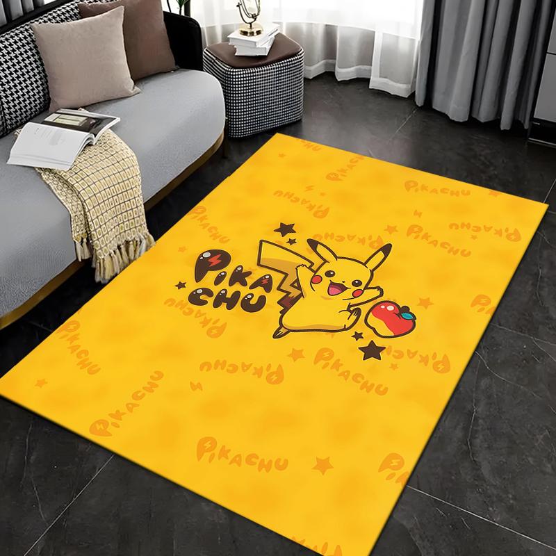 3D Pokemen-Pikachu Carpet Yoga Living Room Decor Children's Crawling Mat Doormat Living Room Rug Gifts for Family Kids Potdemiel