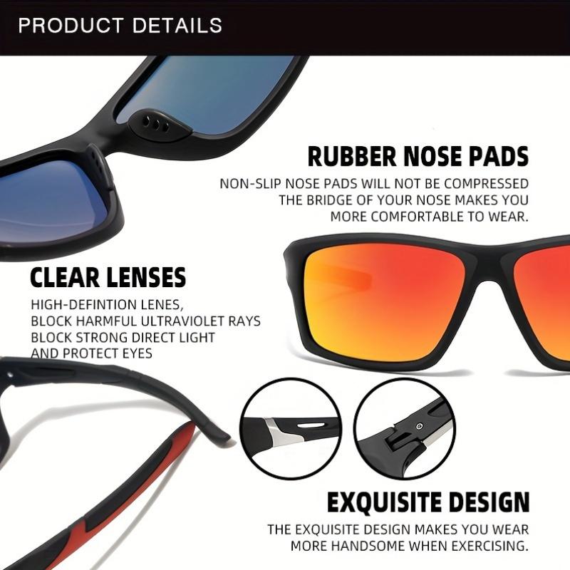 Polarized Sports Sunglasses for Men, High-Quality TAC Lens & PC Frame, Full Rim, UV Protection, Alloy Decorative, for Climbing