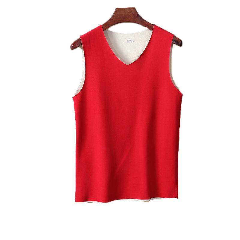 Męska dwustronna aksamitna ciepła kamizelka, dopasowana bezszwowa bielizna, pogrubiona koszulka termoaktywna z aksamitem na jesień i zimę