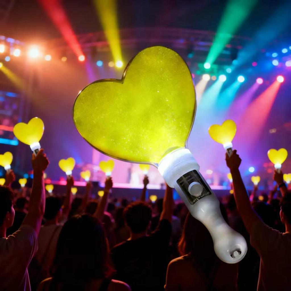 LED Heart Glow Stick for Concerts and Campus Events - Handheld Cheering Prop