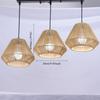 JOYINLED Boho 3 Light Rattan Pendant Lamp Retro Ceiling Hanging Light Fixture for Living Room Home Decor E27 Indoor Lighting