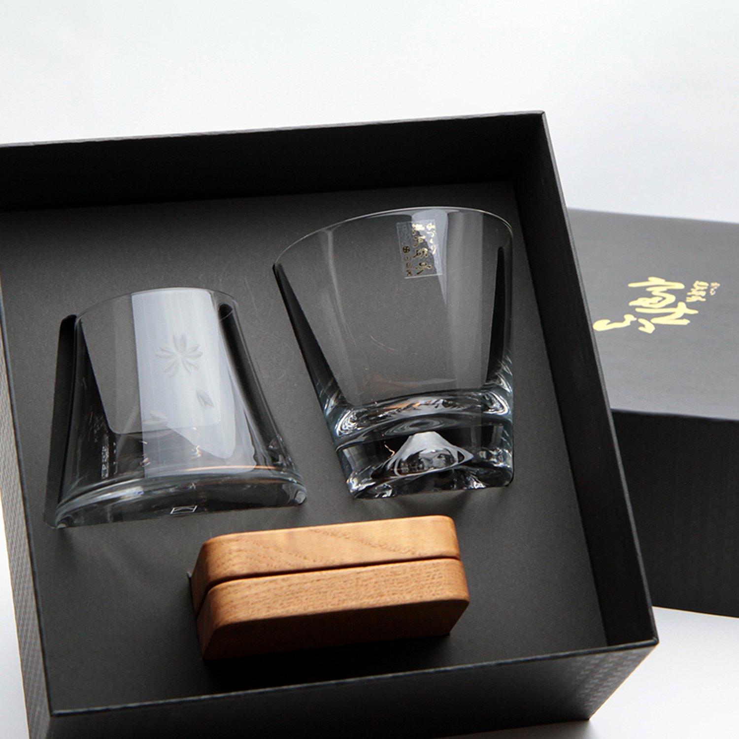 

Премиальный подарочный набор] Tajima Glass Shining Mt. Стекло Fuji / Fuji Houei (Чисто) / Парный набор с деревянной подставкой