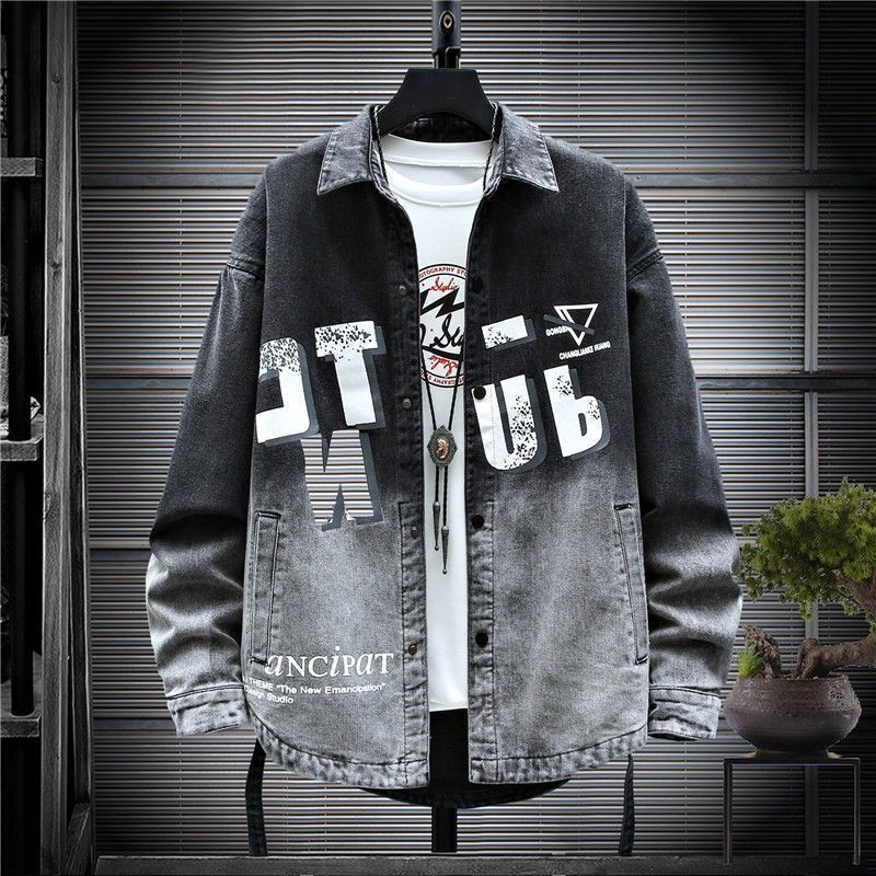 

Spring and Autumn Men s Denim Shirt 2026 New Style Youth Shirt Trendy Casual Jacket XXXXL