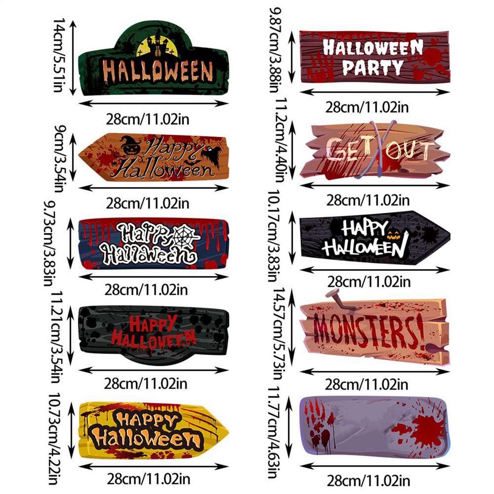 

Halloween Yard Signs 10 Piece Outdoor Halloween Yard Signs Horror Party Supplies For Photo Booth Lawn Wall Garden Carnival 28x14cm