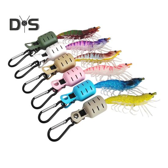 1/6Pcs Fishing Hook Cover with Buckle Portable Shrimp Lure Squid Jig Hook Protector Case Bonnet Clip Freshwater Saltwater Fishing Accessories