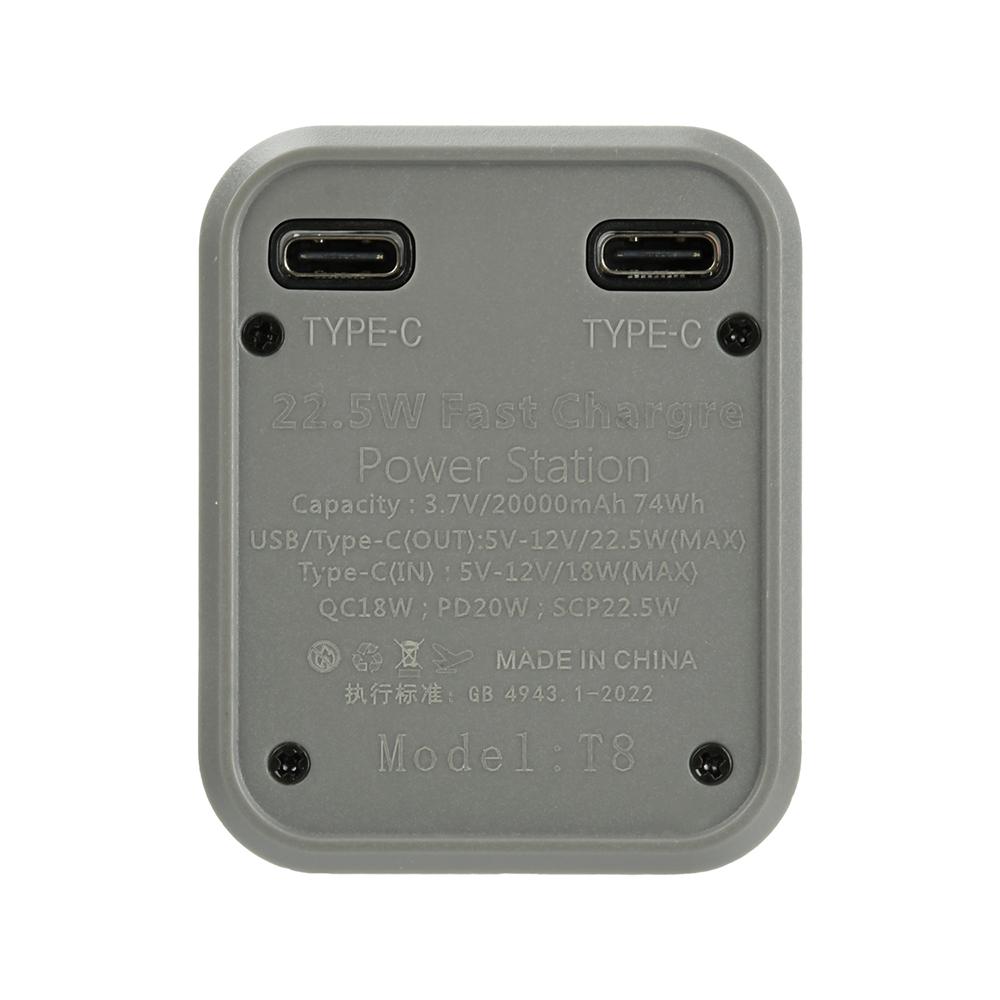 8*18650 Fast Charging Power Bank Case PD 22.5W Transparent Portable Battery Storage Box DIY Electronic Kit Supports Low-Current