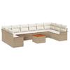 Garden Sofa Set with Storage 11 Pcs Beige and Cream Poly Rattan