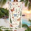 Butterflies Flowers Garden 5 Theme Quick Dry Beach Towel Custom Name Text Print Large Sand Resistant Towel Beach Vacation