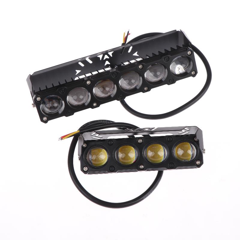 Motorcycle Led Spot Light Dual Color Hi/Low Beam Fog Lamps For Car Trucks Suv Utv Mini Lens Headlight Driving Light