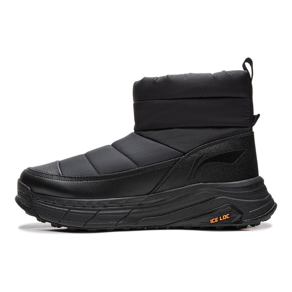 Li Ning Zhong Rong LITE Resistenti all'Abrasione Ammortizzate Antiscivolo Stivaletti Corti da Neve Uomo Nero AGLV285-1