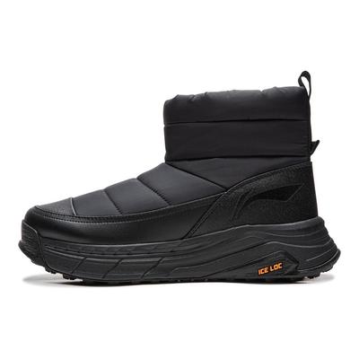 Botas de Nieve Cortas para Hombre Li Ning Zhong Rong LITE Resistentes a la Abrasión Amortiguación Antideslizantes Negro AGLV285-1
