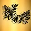 1pc Metal Wall Art Elegant Minimalist Bee Rapeseed Honey Sign Modern Decor for Office Living Room Bedroom Patio Kitchen Garden Cafe Shop Lobby